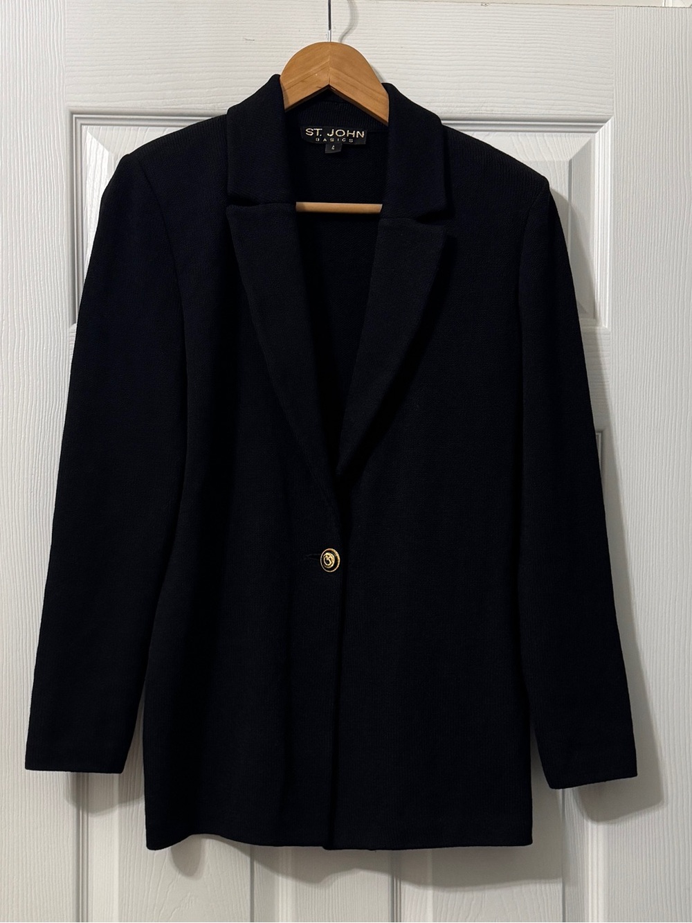 St. John knit black cardigan blazer